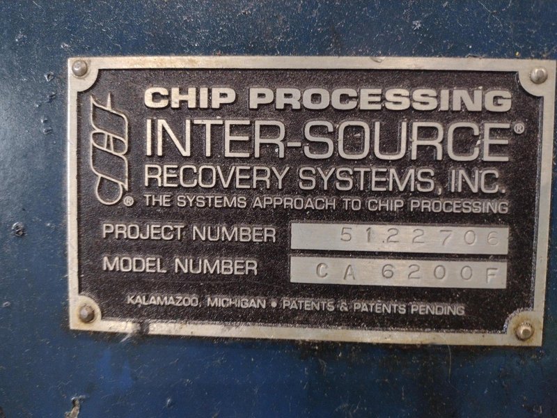 INTER-SOURCE MODEL #CA-6200F CHIP SHREDDER, SPINNER PROCESSING &amp; OIL RECOVER SYSTEM: STOCK #23374