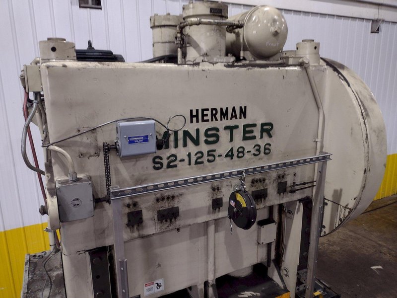 125 TON MINSTER MODEL #S2-125-48-36 SSDC PRESS, 10" STROKE: YOBRO #25090