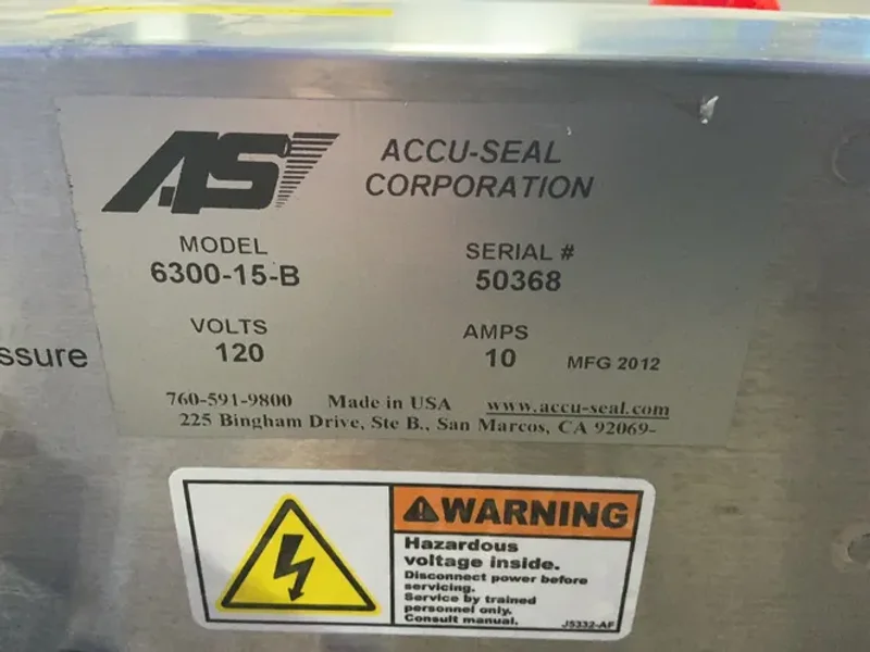 ACCU-SEAL CORPORATION 15” SEALER  -  6300-15-B