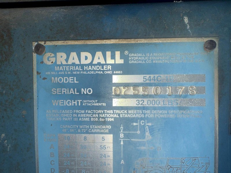 10,000 LBS X 54' GRADALL MODEL 544C-10 TELEHANDLER: STOCK #21248