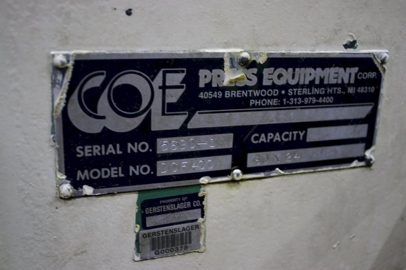 60&quot; X 24&quot; COE STRAIGHTENER &amp; AIR FEEDER: STOCK #75904