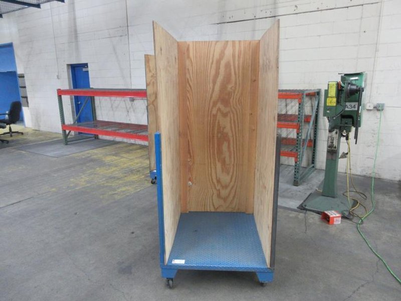 Metal Rolling Flat Storage Cart with Plywood Sides- Auction Item