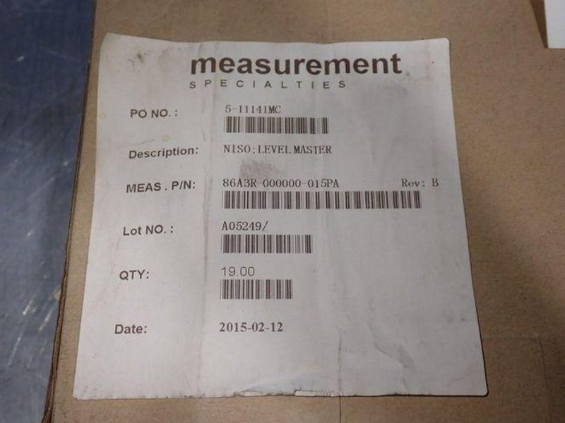 MEASUREMENT SPECIALTIES LEVEL MASTER SENSORS  -  86A3R-000000-015PA