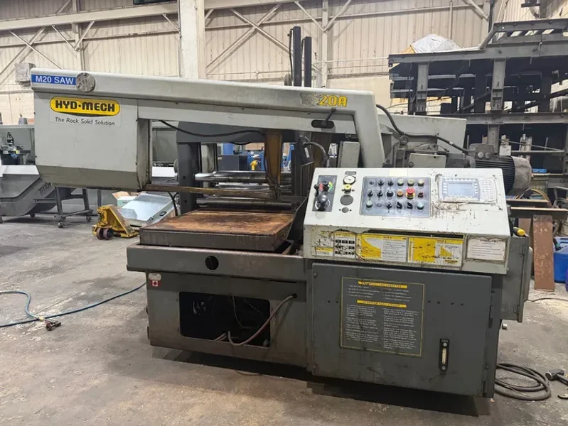 USED HYD-MECH MODEL M-20A 20" X 30" FULLY AUTOMATIC MITERING HORIZONTAL BANDSAW