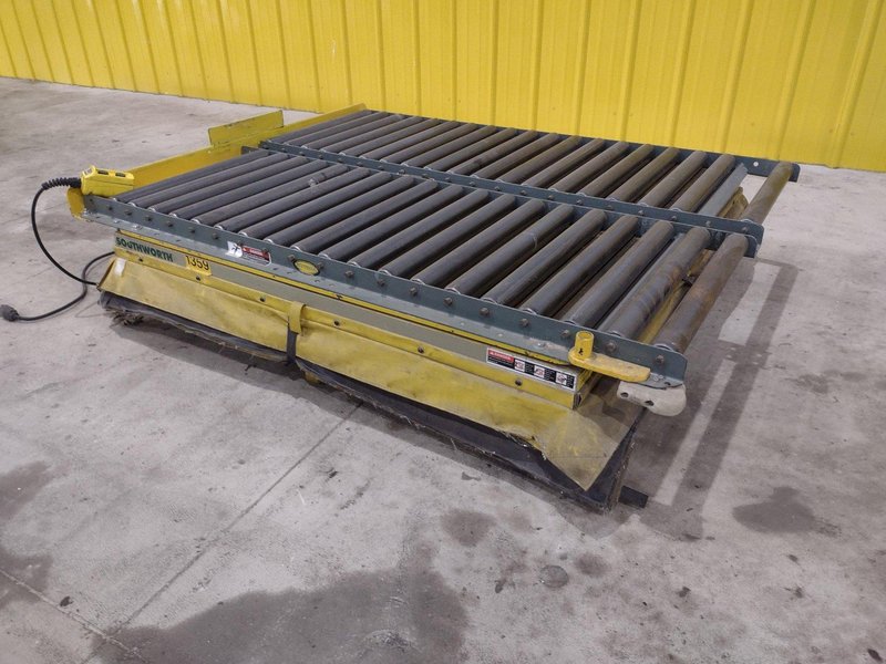 60" X 48" X 3500 LB SOUTHWORTH MODEL #LS4-36 DOUBLE ROLLER TOP LIFT TABLE, 110V SINGLE PHASE: STOCK #20928