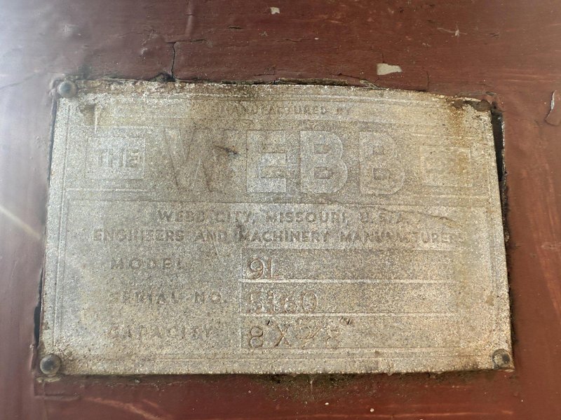 8&#039; X 5/8&quot; WEBB MODEL #9L INITIAL PINCH 3 ROLL PLATE BENDING ROLL: YOBRO #24510