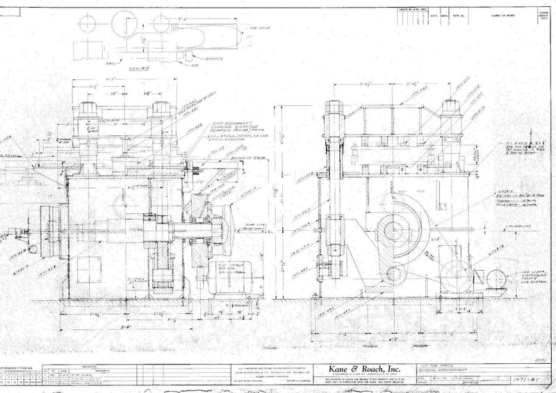 150 TON KANE &amp; ROACH 4-POST CUTOFF PRESS: STOCK #59237