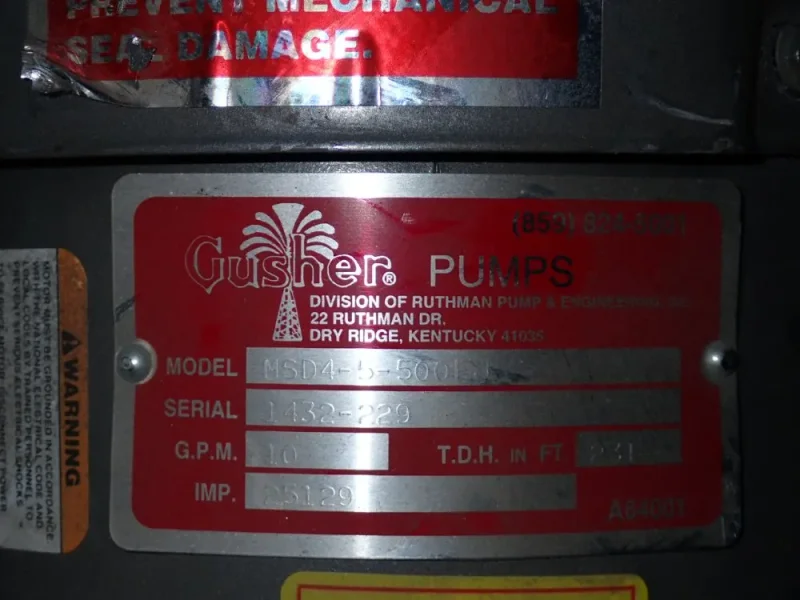 GUSHER 5 HP PUMP  -  MSD4-5-500FJ