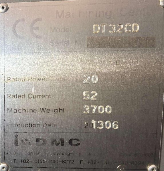 DMC DT32CD CNC Drill Tap Center – 10,000 RPM, Pallet Changer Mill