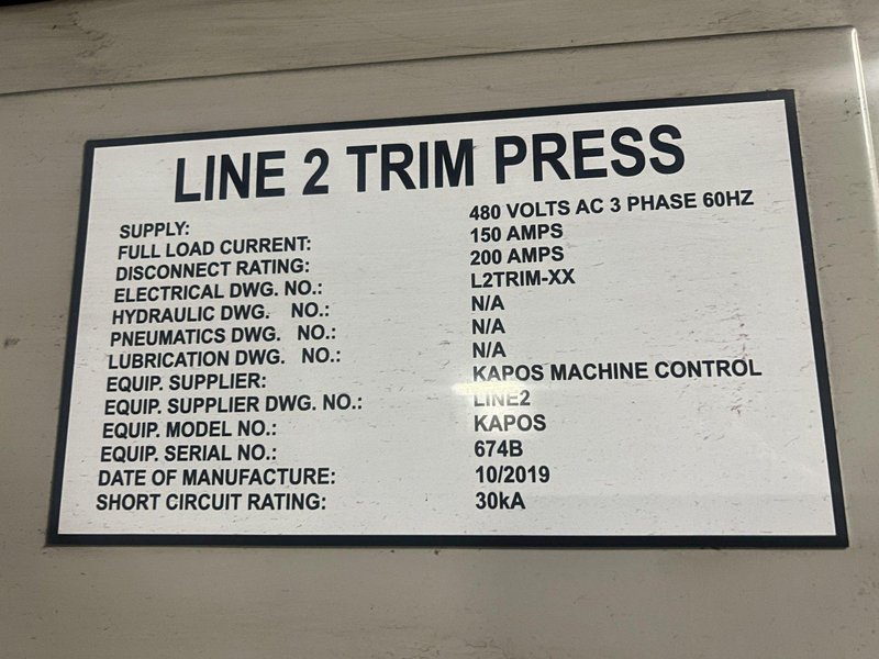 300 TON VALDARNO STRAIGHT SIDE FORGING TRIM PRESS, UPDATED CONTROLS: STOCK #19110