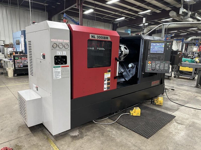 Smart NL3000BM CNC Lathe, 2023 – 12″ Chuck, Live Tooling, Programmable Tailstock, Box Ways, Chip Conveyor