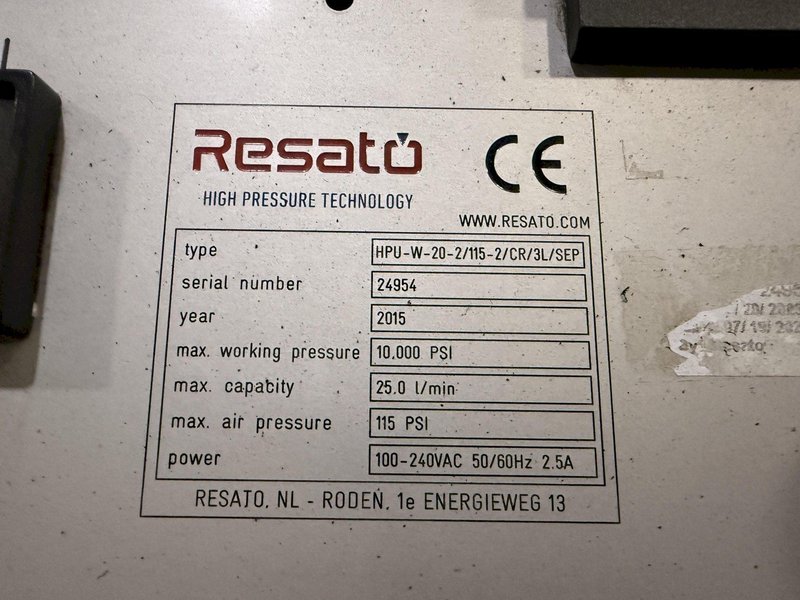 10,000 PSI x 40' RESATO CONTAINERIZED HIGH PRESSURE TEST BAY W/ 3 TON YALE HOIST SYSTEM, NEW 2015: YOBRO #25867