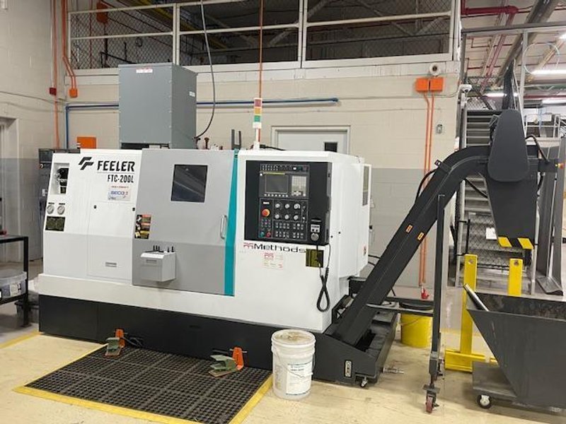 Feeler FTC-200L CNC Lathe, 2017 – Fanuc, Tailstock, 12 Station Turret, Parts Catcher, Chip Conveyor