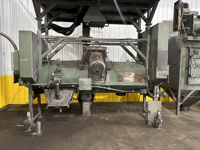 3&quot; BCP MODEL #A4-7620 3-WHEEL COIL BAR PASS -THROUGH BLAST MACHINE, RECLAIM &amp; DUST COLLECTOR: STOCK #20000