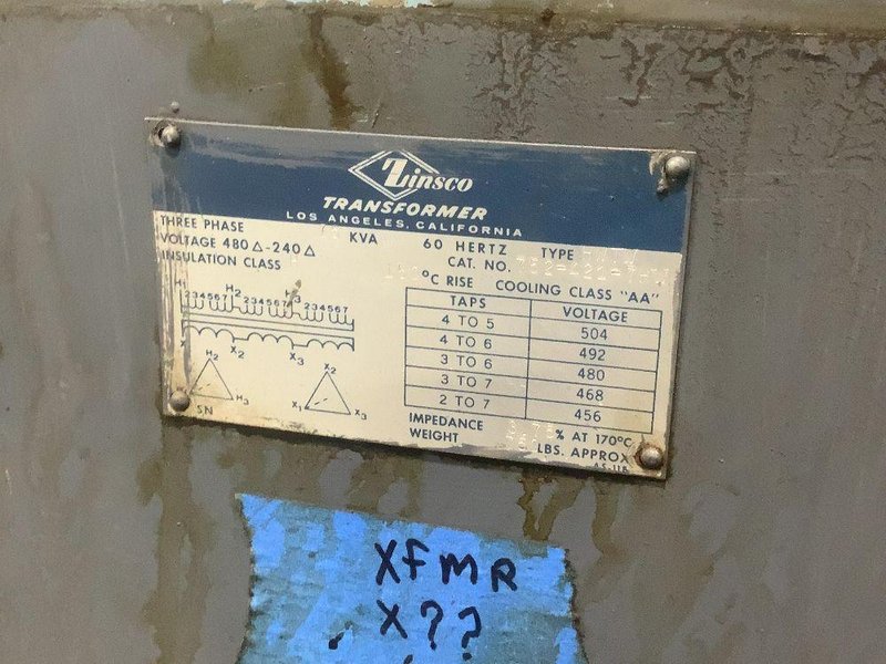 ZINSCO 75 KVA TRANSFORMER  -  752-421-7HW