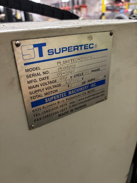 20" X 60" SUPERTEC MODEL #PLANOTEC 2060NC CNC HORIZONTAL SURFACE GRINDER: YOBRO 26165
