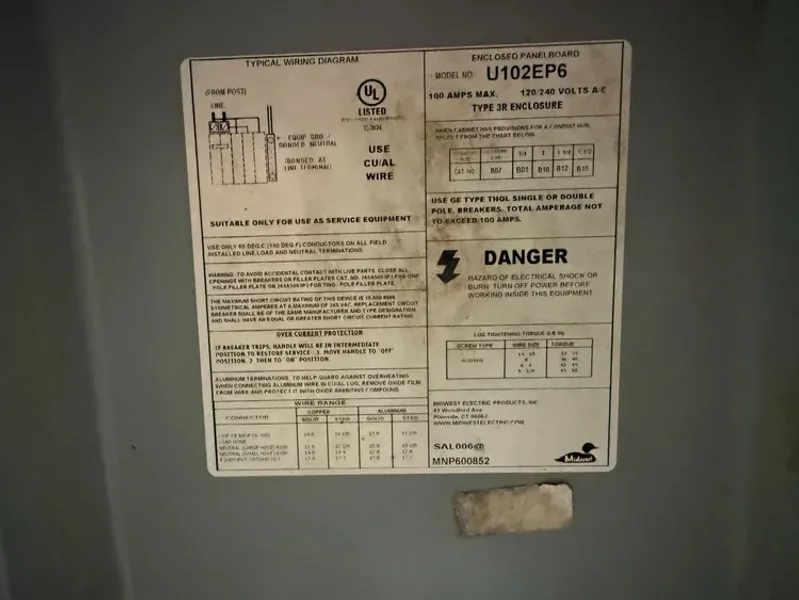 Midwest Electric 100A MNP700244 Pedestal Service Entrance 120/240V, 1PH USED