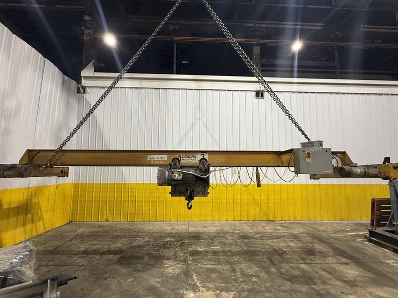 3 TON X 20' OSBORN SINGLE GIRDER CRANE W/ DETROIT HOIST: YOBRO #24536