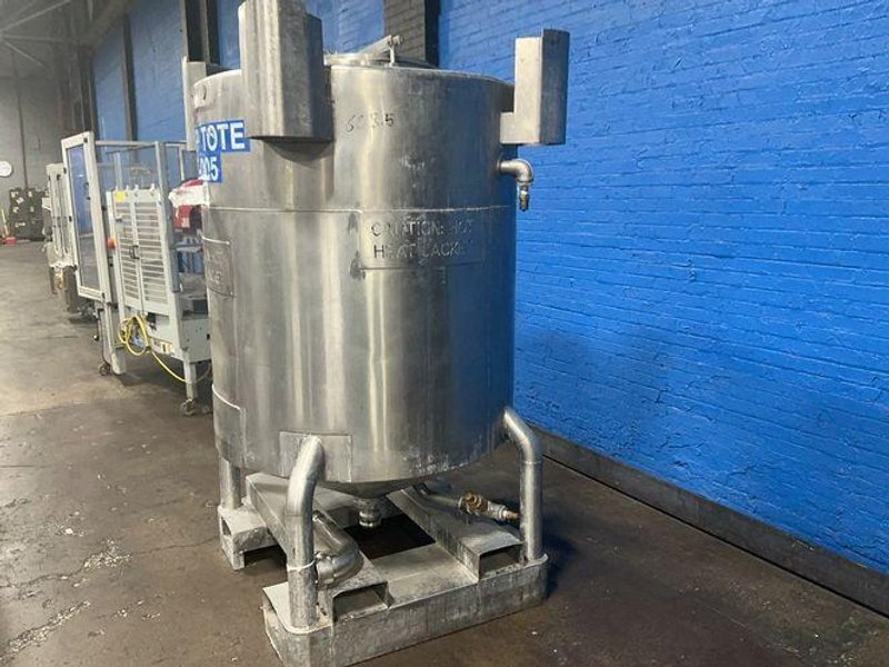 JV NORTHWEST 350 GAL STAINLESS STEEL SOAP HEATING TOTE / IBC TANK