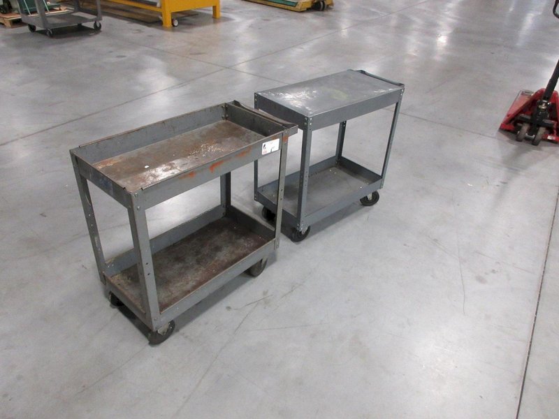 Rolling Metal 2 Shelf Shop Carts (2 pcs)- Auction Item