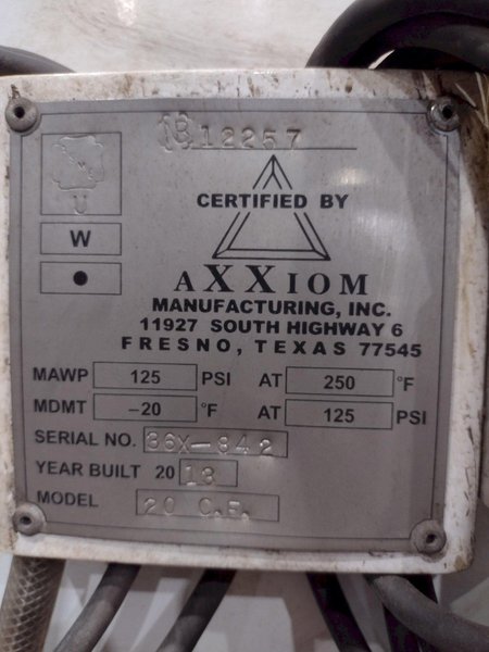 20 CU FT AXXOIM MODEL 20CF BLASTING POT, NEW 2013: YOBRO #26252