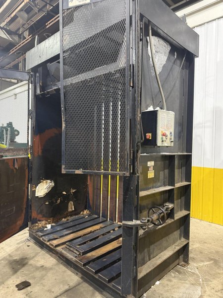 84" X 48" X 48" JV MFG MODEL #DXR-84 CRAM-A-LOT VERTICAL HYDRAULIC CARDBOARD BALER: YOBRO #24667