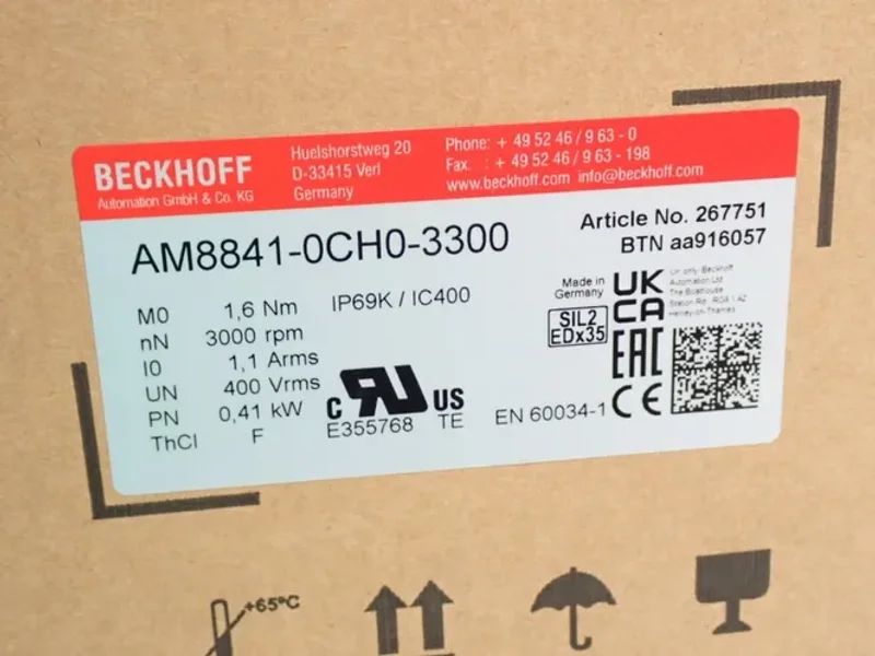 Beckhoff Am8841 Stainless Steel Servo Motor - Am8841-0ch0-3300