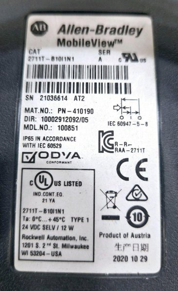 ALLEN BRADLEY 2711T-B10I1N1 TEACH PENDANT USED