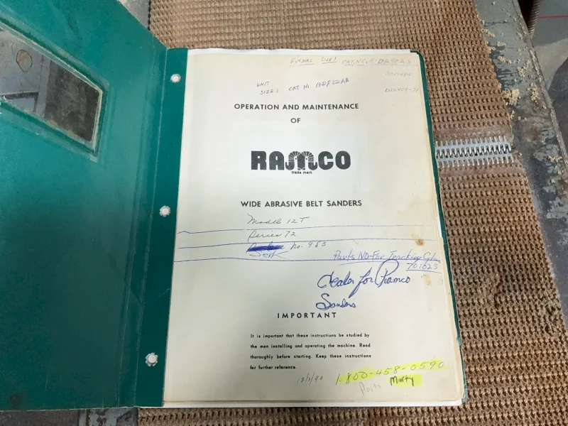 RAMCO 12” WIDE BELT SANDER  -  12
