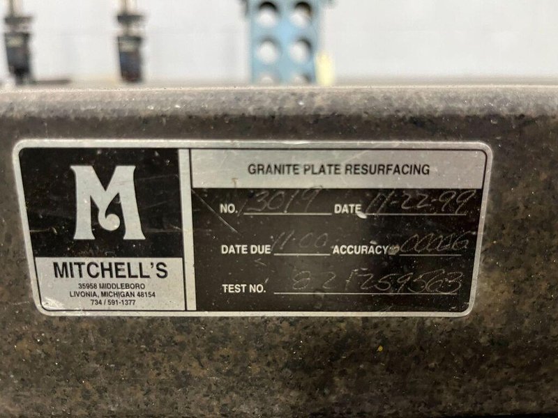 73.5&quot; X 46.5&quot; X 18.5&quot; PORTAGE MITCHELL GRANITE LAYOUT SURFACE PLATE: STOCK #19744