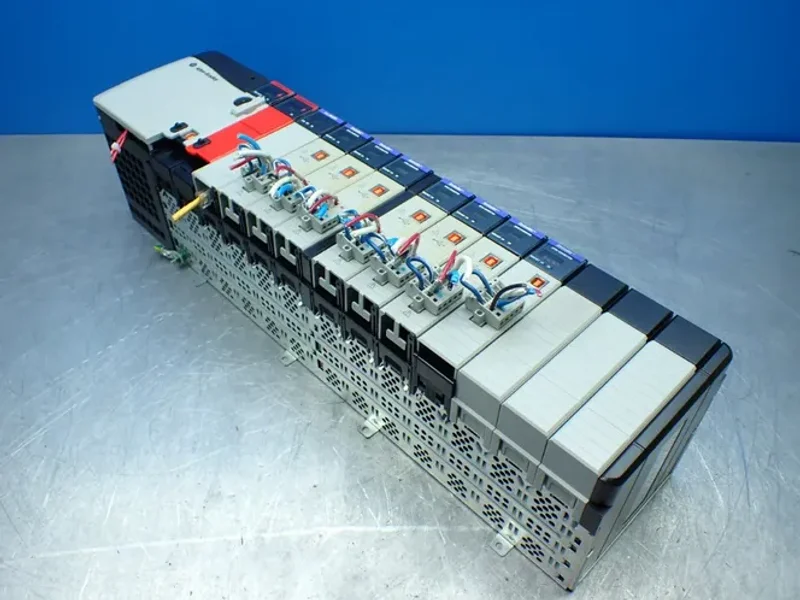 ALLEN-BRADLEY 13 SLOT CHASSIS W/PROCESSOR AND I/O MODULES  -  1756-A13