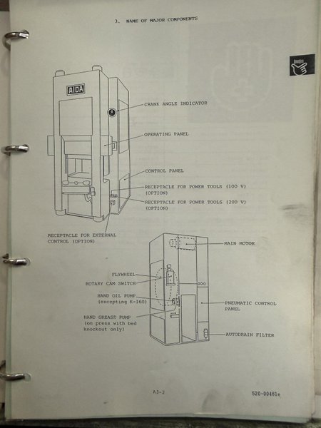 630 TON AIDA MODEL #K-630 KNUCKLE JOINT PRESS, 25-40 SPM, NEW 1991: YOBRO #25820