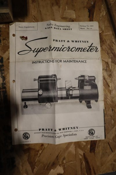 Pratt &amp; Whitney Measurement Machine, Electronic, Super-Micrometer- Auction Item