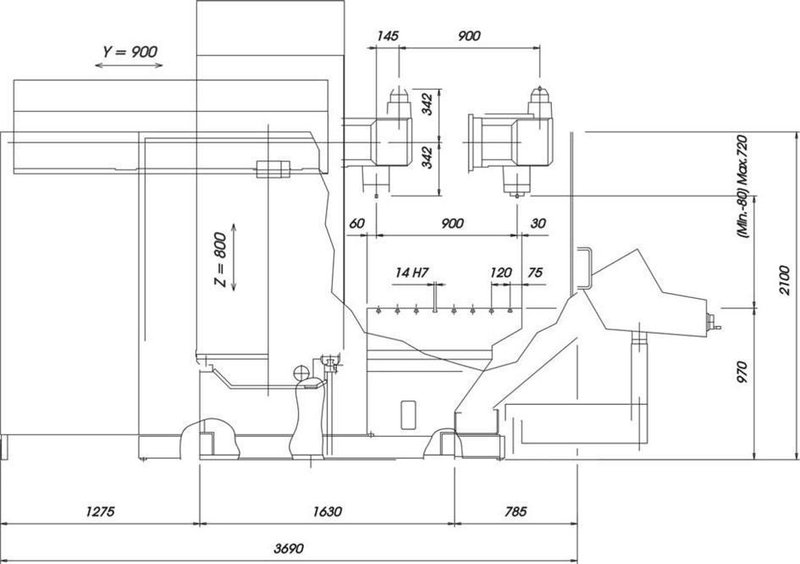 OMV/Parpas HS 316 - X: 1600 - Y: 1000 - Z: 800 mm CNC