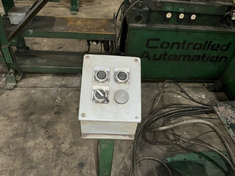 6" x 6" x 1/2" CONTROLLED AUTOMATION MODEL #ABL-74 AUTOMATIC ANGLE PUNCH &amp; SHEAR LINE: STOCK #24935