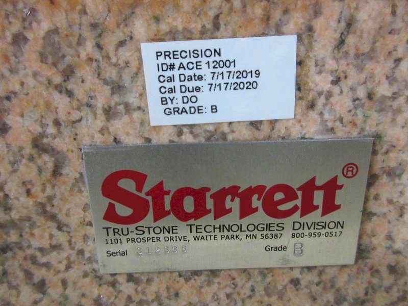 Starrett Pink Granite Surface Plate "Grade B"- Auction Item