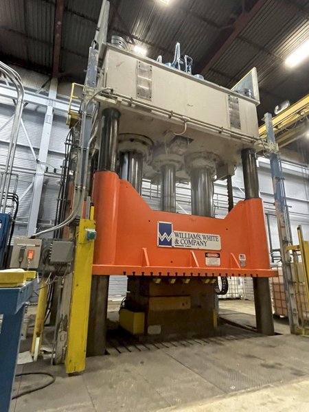 2000 Ton WIlliams &amp; White 4 post down acting Hydraulic press. Rebuilt 2023