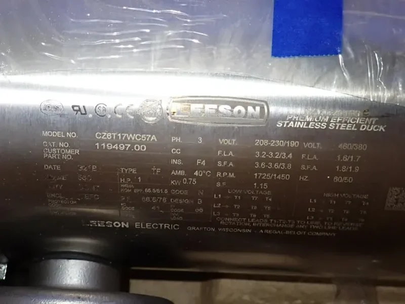 LEESON 1 HP MOTOR  -  CZ6T17WC57A