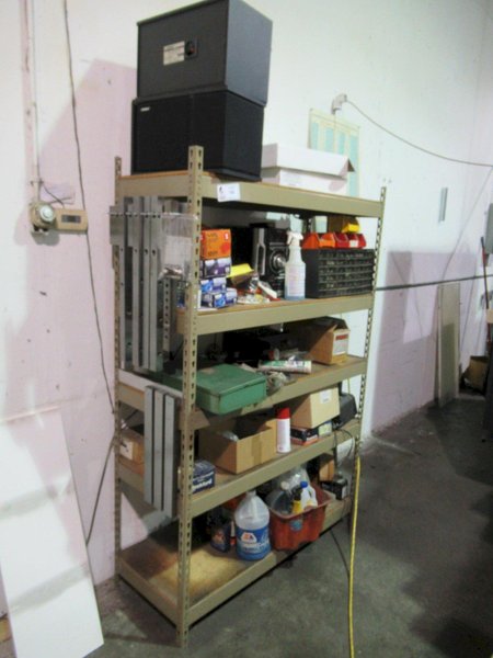 Metal Shelving Unit, Adjustable with 5-Shelves and Contents- Auction Item