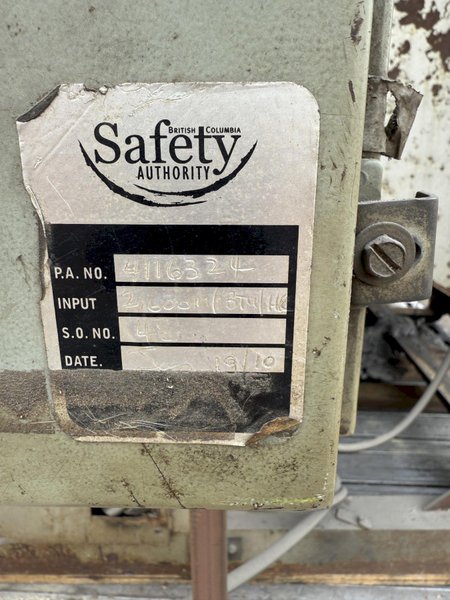 2009 Midan Industries 1000# motorized nose pour furnace with gas system , blower and controls