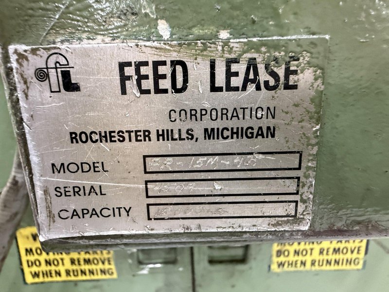 15,000 lbs. x 24&quot; wide Feed Lease Coil Reel with Feed Lease Powered Straightener For Sale - Models PR-15M-42 and FLCC-24-76-7