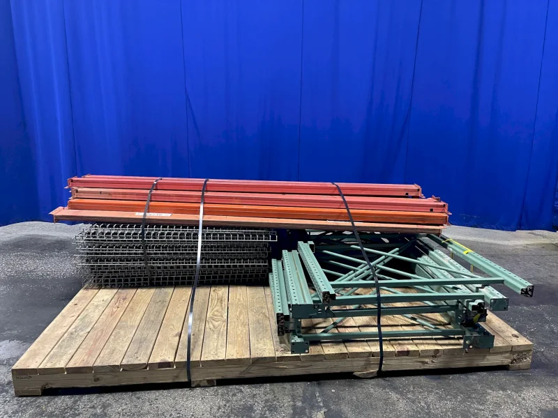RACKING 48”W X 96”H ; DECKING 58”W X 49”D PALLET RACKING, WIRE DECKING  -  TEAR DROP
