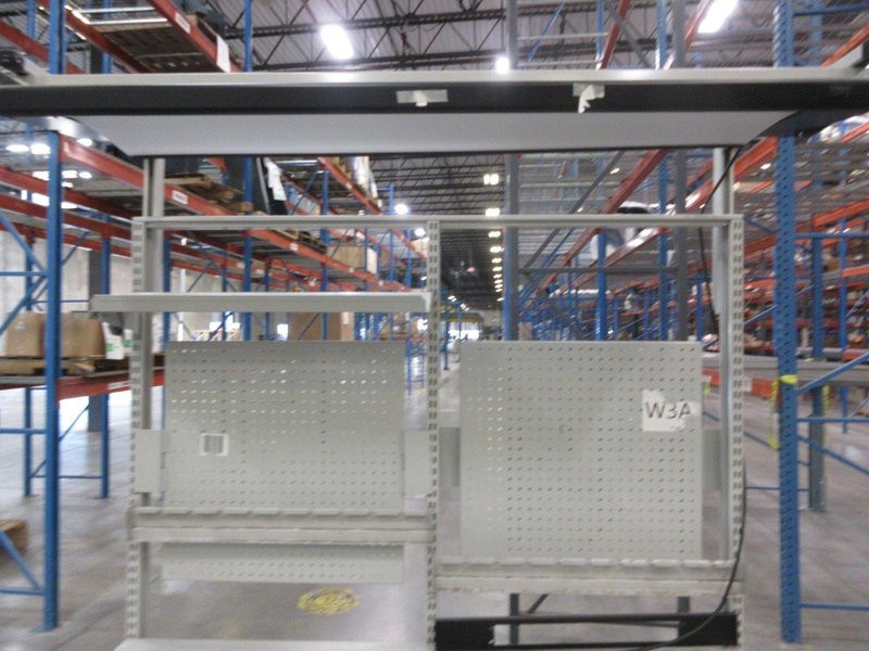 BostonTec Heavy Duty Metal Work Bench with Overhead Light and Adjustable Shelves, Portable- Auction Item