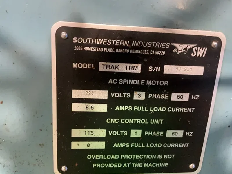 SWI 10” X 45” VERTICAL MILL  -  TRAK-TRM