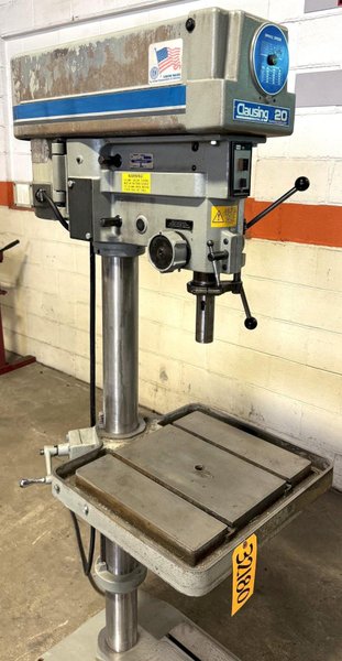 20" Clausing Single Spindle Drill, 300-2000 RPM,  22" x 19" Tbl., 1 HP, 1 Phase