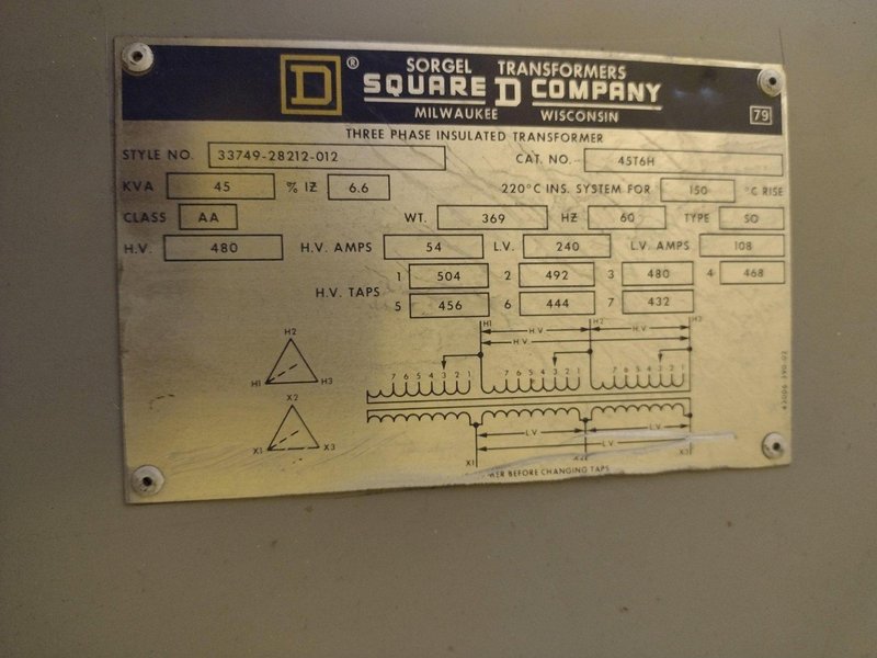 3 PHASE (240 &amp; 480 VOLT) ELECTRIC TEST BENCH WITH 15 &amp; 45 KVA TRANSFORMER: YOBRO #25298