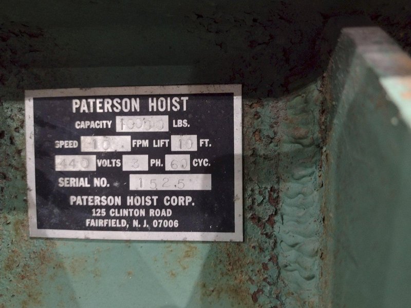 10,000 LBS (5 TON) PATTERSON POWERED CABLE HOIST: STOCK #22969