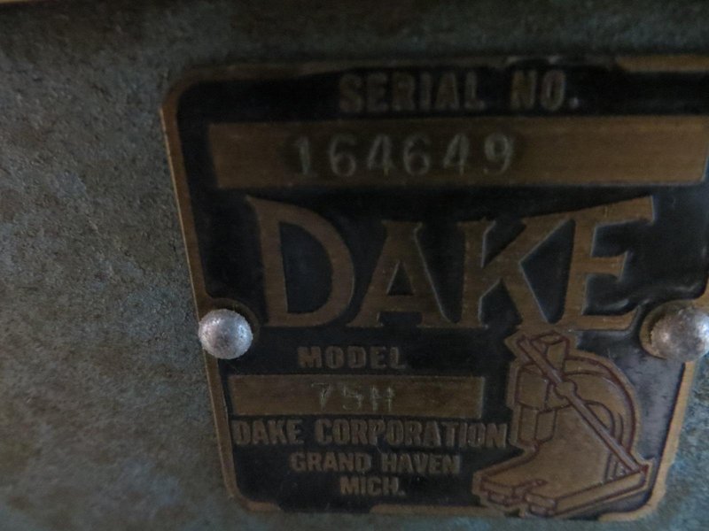 Dake 75H Hand Operated Hydraulic H-Frame Shop Press, 75 Ton,- Auction Item