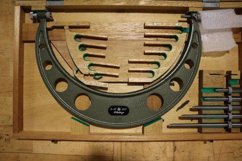 Mitutoyo 6-12" Micrometer w Standards in Divider Case, .001"- Auction Item