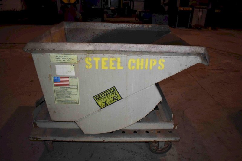 JESCO Model 211311, 1/2 Cubic Yard Self Dumper Hopper with Super Heavy Duty Formed Base on Caster Wheels, 5,000 lbs Capacity